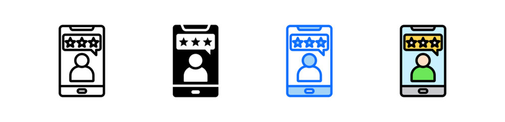 Online Reviews Icon Set Multiple Style Collection
