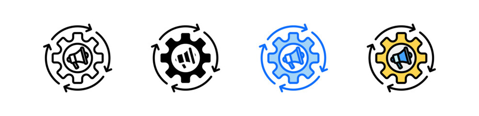 Marketing Automation Icon Set Multiple Style Collection