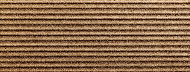 Close up of corrugated cardboard texture paper brown