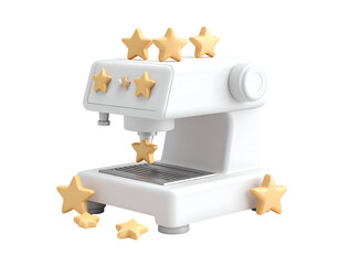 3D Render of Coffee Machine with Stars