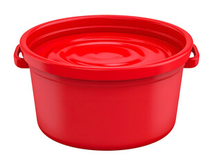 Red Plastic Bucket 3D Render