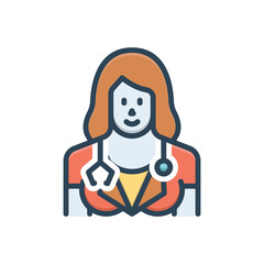 Fototapeta premium Color illustration icon for doctor