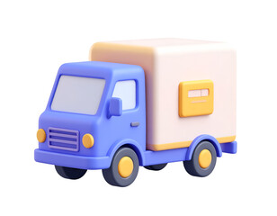 3D Cartoon Delivery Truck Illustration