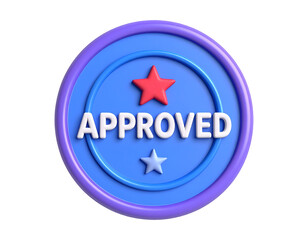 3D Approved Badge Illustration