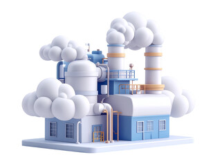 3D Cartoon Factory Illustration