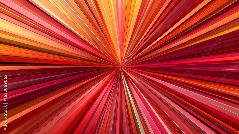 Poster the image showcases a striking abstract design with lines of varying hues of red, orange, and yellow