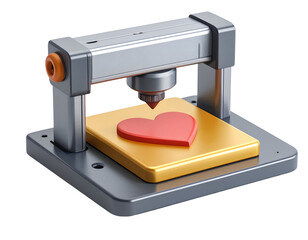 3D Render Heart Printing Machine