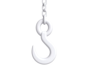 White 3D Hook and Chain Illustration