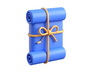 Blue Scroll 3D Render