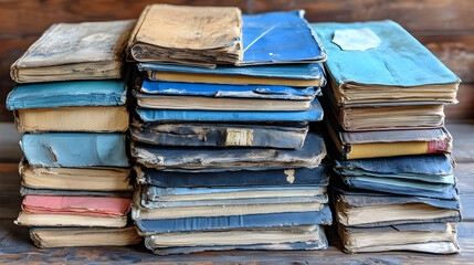 Stacked vintage books collection