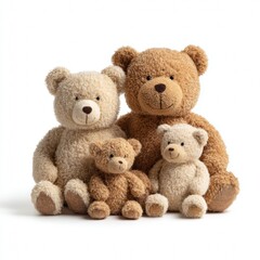 Obraz premium Adorable Plush Bears Family in Neutral Tones for Kids and Decor