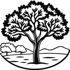 Obraz premium Vibrant Tree Symbolizing Growth Nature and Life in a Serene Landscape