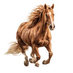 A dynamic, running horse