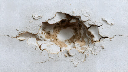 Cracked White Textured Surface With Earthy Interior