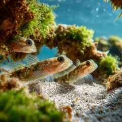 Underwater Scene with Colorful Fish and Vibrant Coral Environment