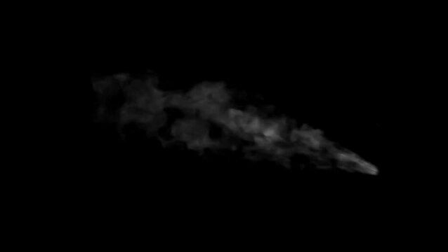 Realistic white smoke effect on black background.