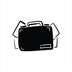 Lineart Office Suitcase Vector Illustration Minimalist Lineart Style