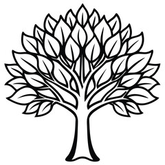 Obraz premium Stylized Tree of Life Symbol Illustrating Growth Vitality and Connection