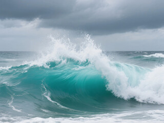 Fototapeta premium blue wave cloudy sky