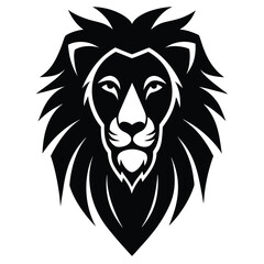 Fototapeta premium Majestic lion head silhouette vector art logo