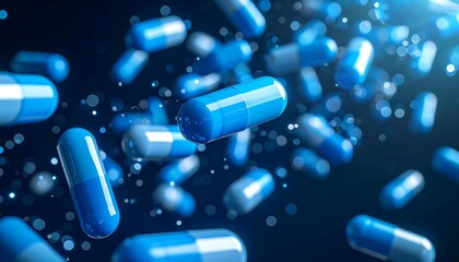 Blue pills in motion