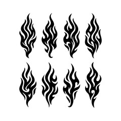 Fire flame collection set vector clip art element isolated design editable