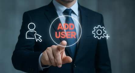 ADD USER. Add user business technology web concept.new concept