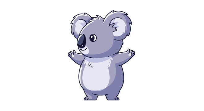 Adorable pixel art koala character dancing joyfully with open arms and a cheerful expression a cute australian animal