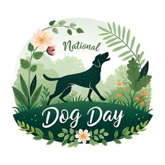 Naklejka premium national dog day celebration, happy dog day illustration, dog day pet love, national dog day poster design, dog day awareness art