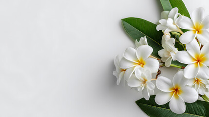 Fototapeta premium White Frangipani Floral Isolate 