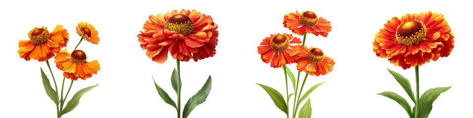Helenium flower isolated on transparent background.