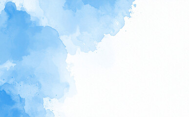 Obraz premium シンプルな青の水彩の背景テクスチャ