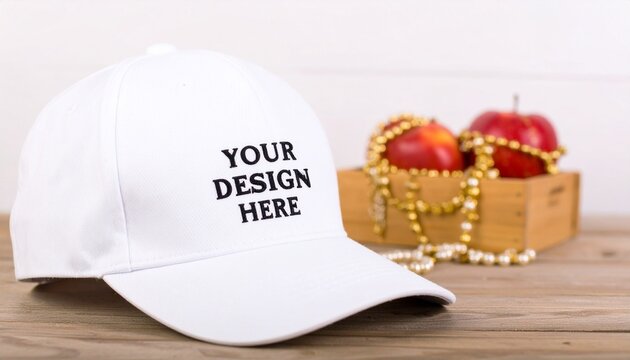 white casual cap customizeable (Your Design Here ) write of your will