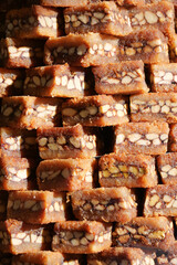 Delightful turkish delight arranged in a beautiful pattern