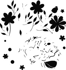 black and white floral background