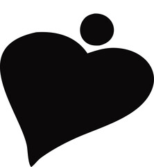 silhouette of a man with heart