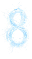 water splashing fonts a to z and 1 to 10