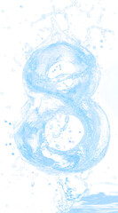 water splashing fonts a to z and 1 to 10
