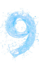water splashing fonts a to z and 1 to 10