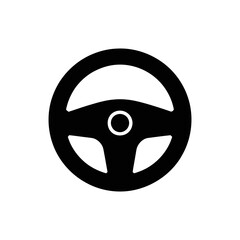 A black steering wheel with a hole in the center