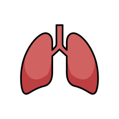 A red and black lungs icon vector
