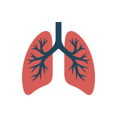 A red and black lungs icon vector