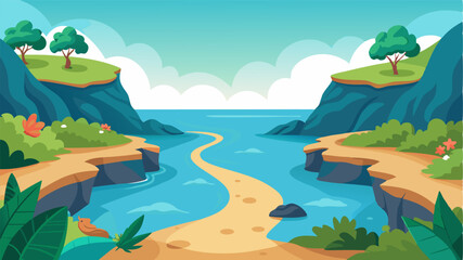 Obraz premium Secret pathways lead to secluded coves and hidden tide pools perfect for a quiet afternoon of exploration.
