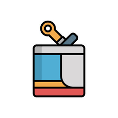 A cartoon of a paint can icon vector
