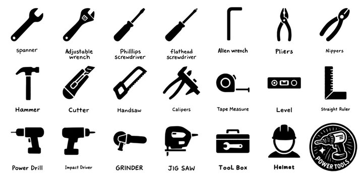 機械工具のピクトグラム、Pictograms of Power Tools and Hand Tools
