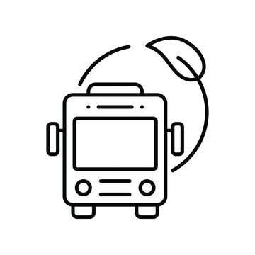black bus with leaf, eco-friendly clip art preview