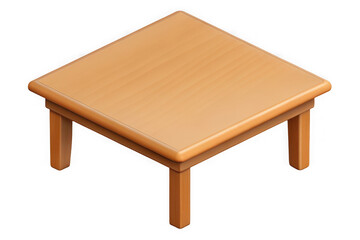 Wooden table isolated on transparent background