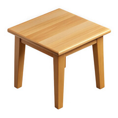 Wooden stool isolated on transparent background