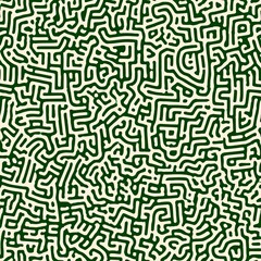 Abstract green maze pattern, textile design, background