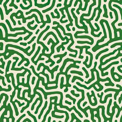 Fototapeta premium Abstract green and beige pattern, seamless texture, design background for fabric or wallpaper